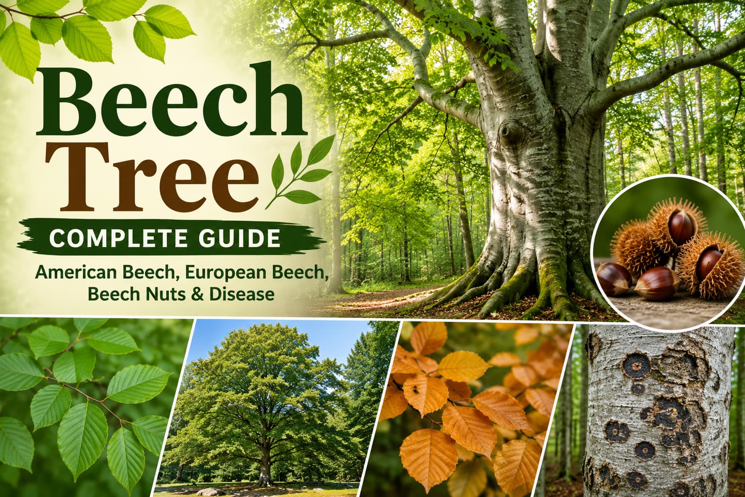 Beech Tree Complete Guide — American Beech, European Beech, Beech Nuts & Disease